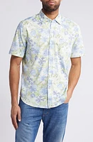 Tommy Bahama San Lucio IslandZone Perfectly Paradise Floral Short Sleeve Knit Button-Up Shirt Macaw at Nordstrom,