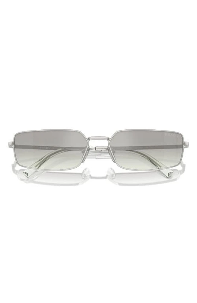 Prada 59mm Rectangular Sunglasses in Silver at Nordstrom