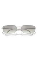 Prada 59mm Rectangular Sunglasses in Silver at Nordstrom