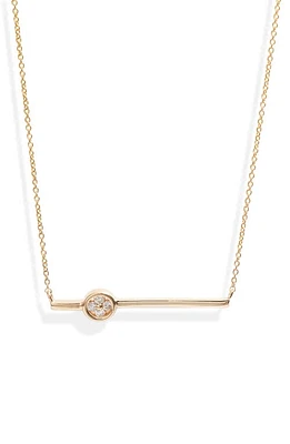 Dana Rebecca Designs Styra Reese Quatrefoil Diamond Bar Pendant Necklace in Yellow Gold/Diamond at Nordstrom, Size 18 In