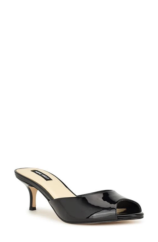 Nine West Luvlie Kitten Heel Slide Sandal in Black at Nordstrom, Size 9.5