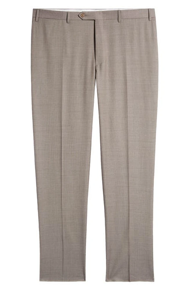 Canali Siena Regular Fit Wool Pants Beige at Nordstrom, Eu