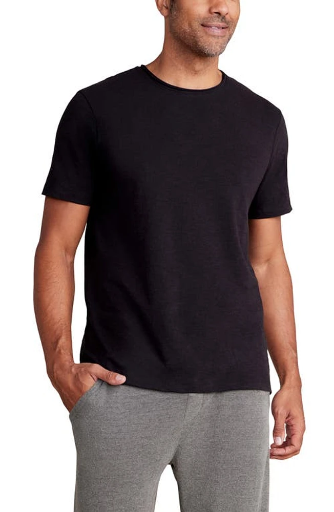 barefoot dreams Slub Cotton Crewneck T-Shirt in Black at Nordstrom, Size Medium