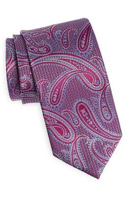 David Donahue Paisley Silk Tie in Berry at Nordstrom