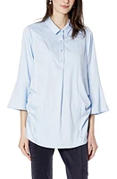 Emilia George Olivia Bell Cuff Maternity/Nursing Shirt in Blue at Nordstrom, Size X-Large