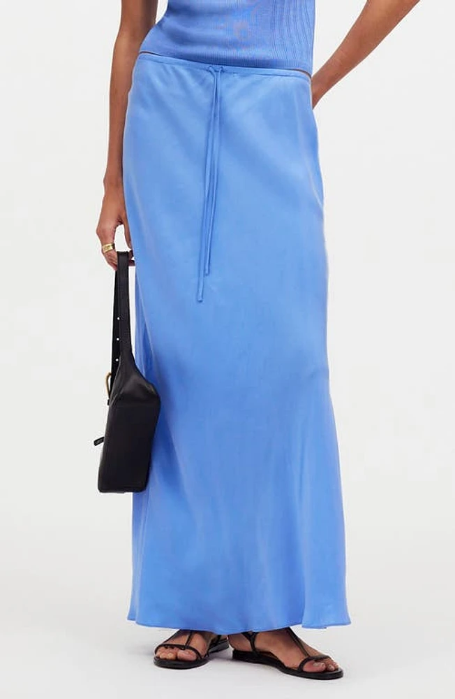 Madewell Drawstring Maxi Slip Skirt Celeste at Nordstrom,