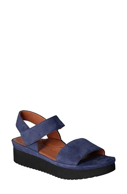 L'Amour des Pieds Abrilla Slingback Platform Wedge Sandal Navy at Nordstrom,