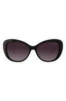 Velvet Eyewear Chrystie 55mm Cat Eye Sunglasses in Black at Nordstrom