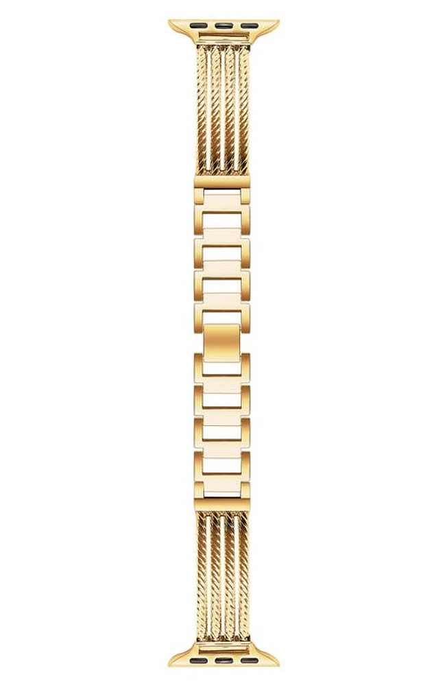 The Posh Tech Eliza Metal Apple Watch Watchband in Gold at Nordstrom, Size 42