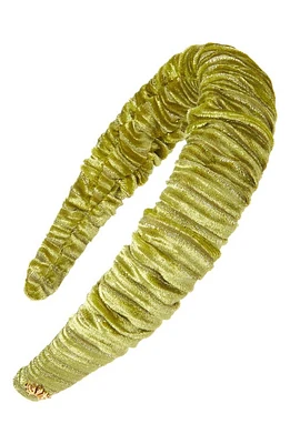 Lele Sadoughi Kelly Velvet Headband in Chartreuse at Nordstrom