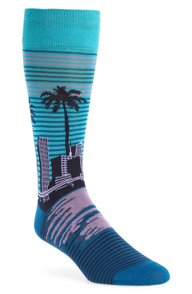 Bugatchi Skyline Dress Socks in Peacock at Nordstrom