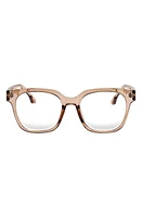 Fifth & Ninth Sage 53mm Round Blue Light Blocking Glasses in Transparent Tan/Clear at Nordstrom