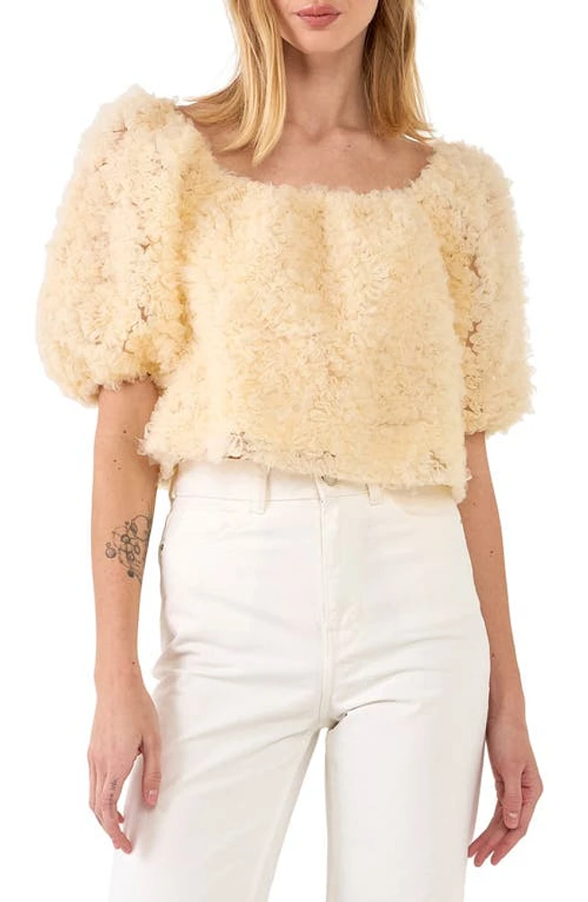 Endless Rose Floral Tulle Top Ivory at Nordstrom,