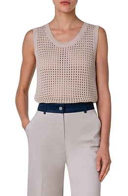 Akris punto Cotton Open Stitch Sweater Tank Cashew at Nordstrom,