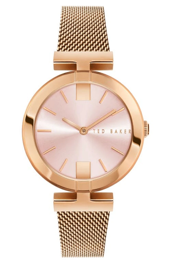 Ted Baker London Darbey Mesh Strap Watch, 36mm in Rose Gold at Nordstrom