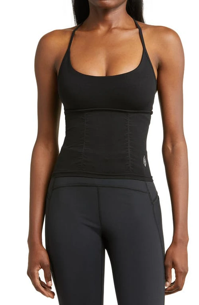 FP Movement by Free People Shirred Crossback Camisole Black at Nordstrom,