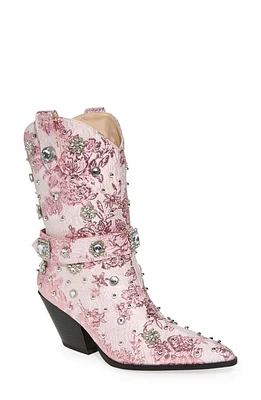 AZALEA WANG Diligent Embroidered Western Boot Light Pink at Nordstrom,