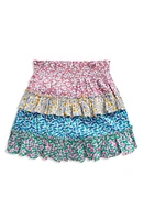 Mini Boden Kids' Print Tiered Cotton Skort Hotchpotch Floral at Nordstrom,