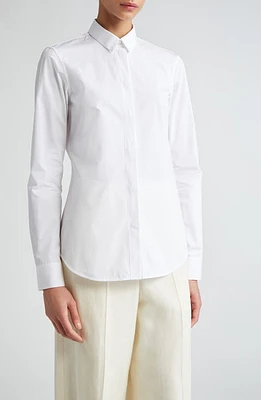 Jil Sander Monday Cotton Poplin Button-Up Shirt 100 Optic White at Nordstrom, Us