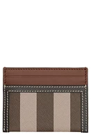 burberry Sandon Check Leather Card Case in Dark Birch Brown at Nordstrom