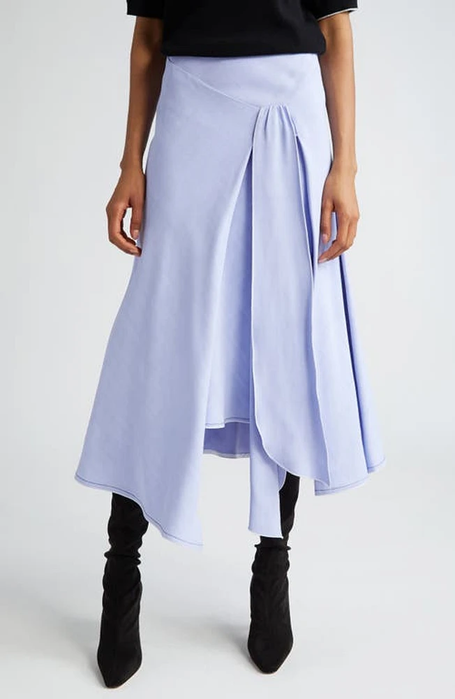 Victoria Beckham Tie Detail Asymmetric Crepe Skirt in Frost at Nordstrom, Size 0 Us