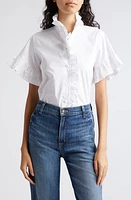 MILLE Vanessa Ruffle Detail Cotton Blouse at Nordstrom,