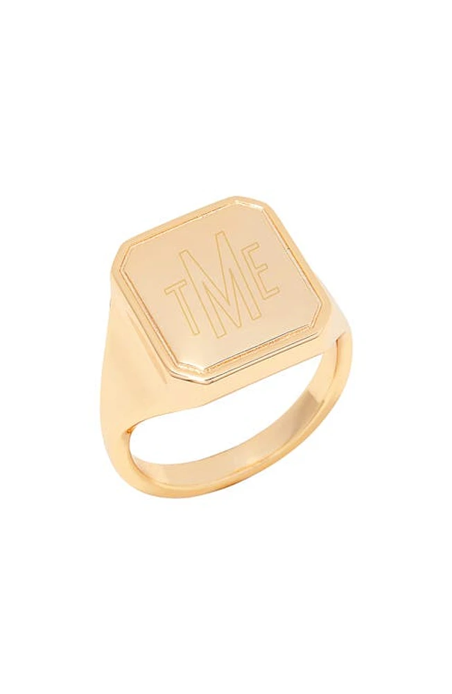 Brook and York Quincy Monogram Signet Ring in Gold at Nordstrom