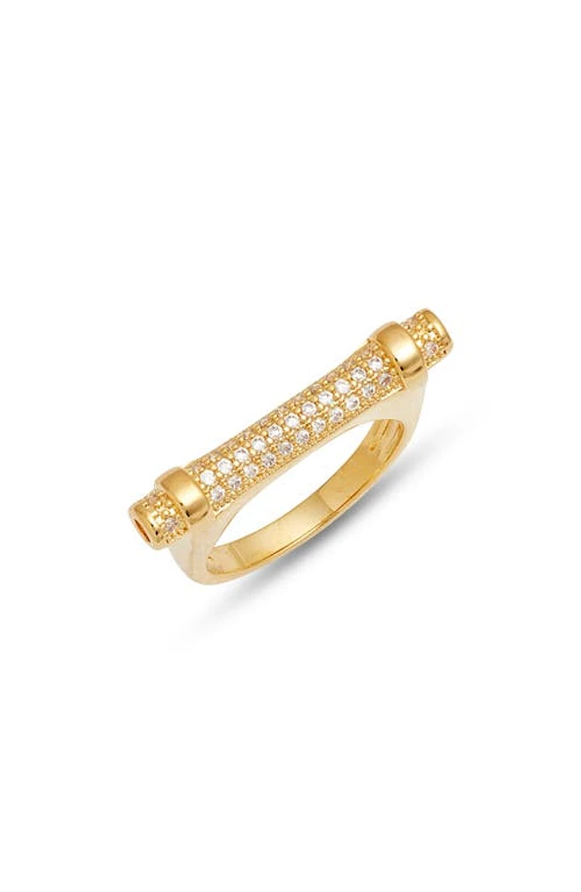 Nordstrom Cubic Zirconia Barrel Ring 14K Gold Plated at Nordstrom,