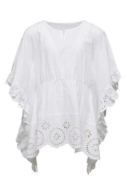 Snapper Rock Kids' Eyelet Ruffle Cotton Cover-Up Dress White at Nordstrom, Y