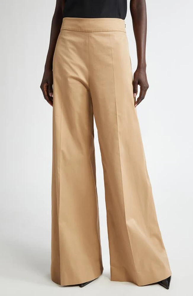 Carolina Herrera High Waist Wide Leg Pants Sand at Nordstrom,