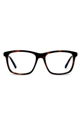 Vincero Presley 56mm Square Blue Light Blocking Glasses in Rye Totrtoise Clear at Nordstrom