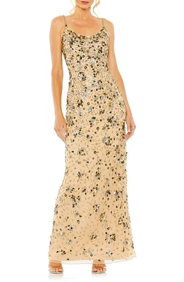 Mac Duggal Floral Beaded Column Gown at Nordstrom,