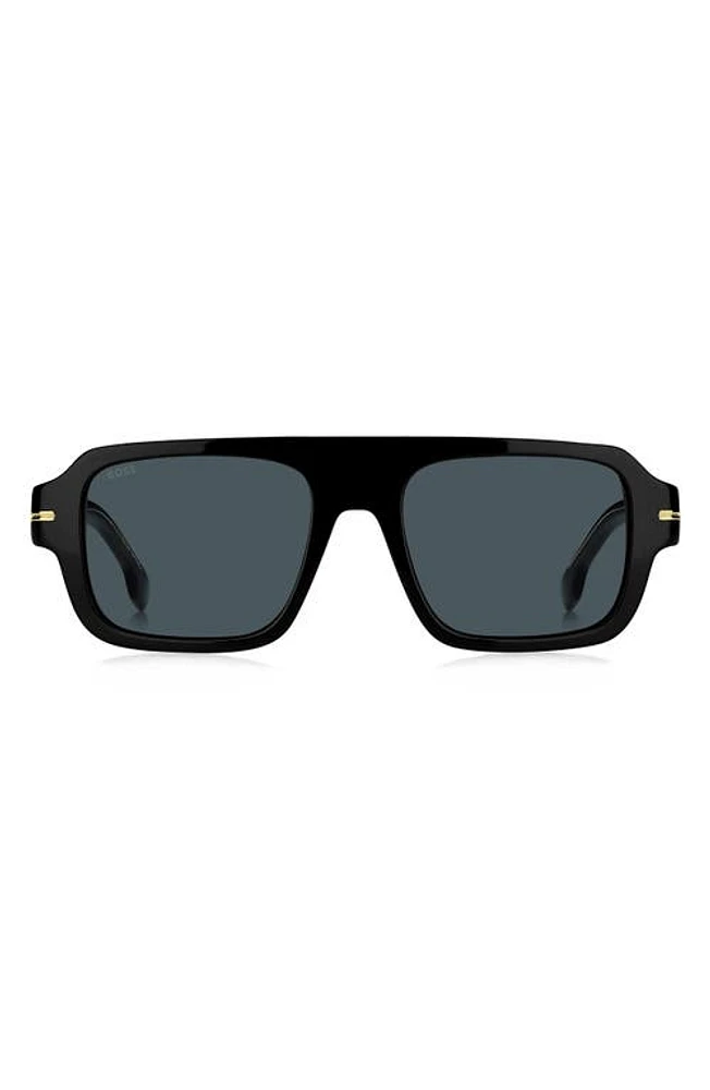 BOSS 53mm Flat Top Sunglasses in Black at Nordstrom