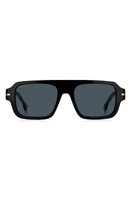 BOSS 53mm Flat Top Sunglasses in Black at Nordstrom