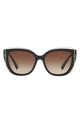 Tiffany & Co. 54mm Gradient Cat Eye Sunglasses in Black Gradient at Nordstrom