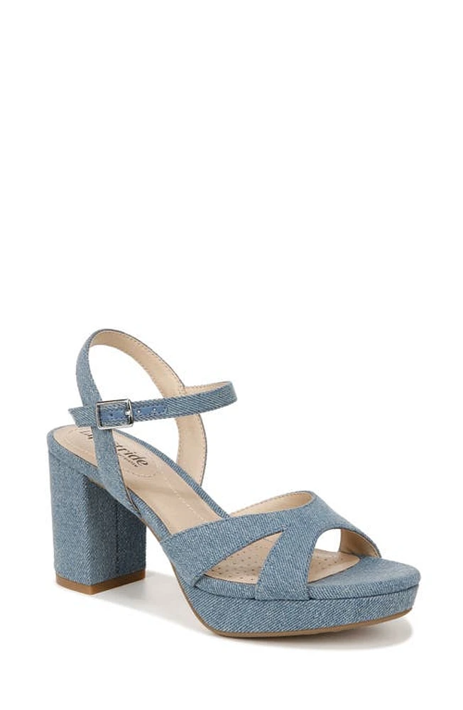 LifeStride Last Dance Platform Sandal Blue Denim at Nordstrom,