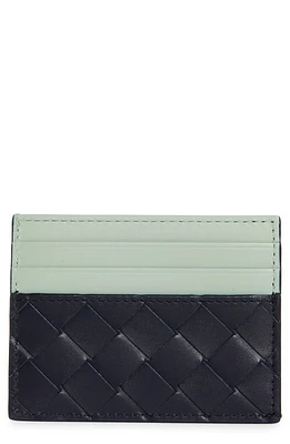 Bottega Veneta Intrecciato Colorblock Leather Card Case in Blue at Nordstrom