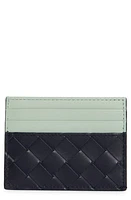 Bottega Veneta Intrecciato Colorblock Leather Card Case in Blue at Nordstrom