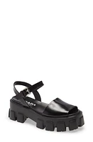 Prada Monolith Lug Sole Sandal in Black at Nordstrom, Size 6Us