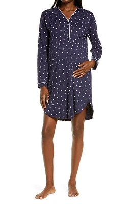 Belabumbum Starry Night Maternity/Nursing Nightshirt Star Print at Nordstrom,