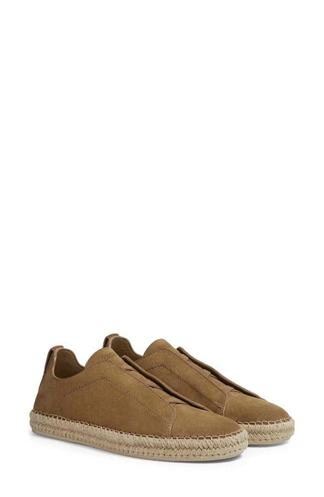 ZEGNA Triple Stitch Espadrille Slip-On Sneaker Agave Green at Nordstrom,