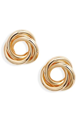 SHYMI Triple Twist Round Stud Earrings in Gold at Nordstrom