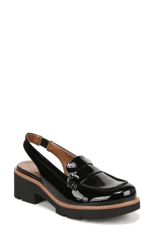 Naturalizer Darry Slingback Penny Loafer Pump Black Patent at Nordstrom,