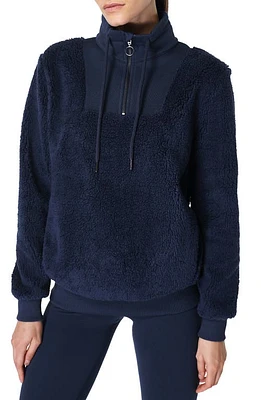 Sweaty Betty Faux Shearling Quarter Zip Pullover at Nordstrom,