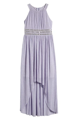 LOVE, NICKIE LEW Kids' Bead Embellished Metallic Party Dress Lavender at Nordstrom,