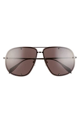 Alexander McQueen 56mm Aviator Sunglasses in Ruthenium at Nordstrom