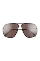 Alexander McQueen 56mm Aviator Sunglasses in Ruthenium at Nordstrom