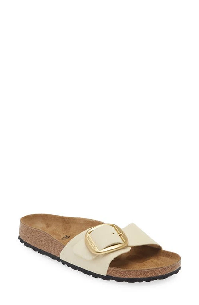 Birkenstock Madrid Big Buckle Slide Sandal Ecru at Nordstrom,