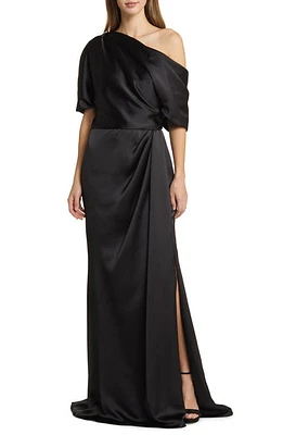 Amsale Gathered One-Shoulder Satin Gown at Nordstrom,