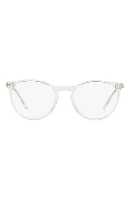 Polo Ralph Lauren 49mm Round Optical Glasses in Crystal at Nordstrom